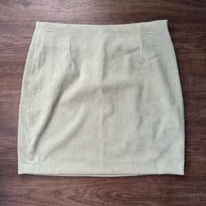 Blu Pepper Dusty Sage Corduroy Mini Skirt